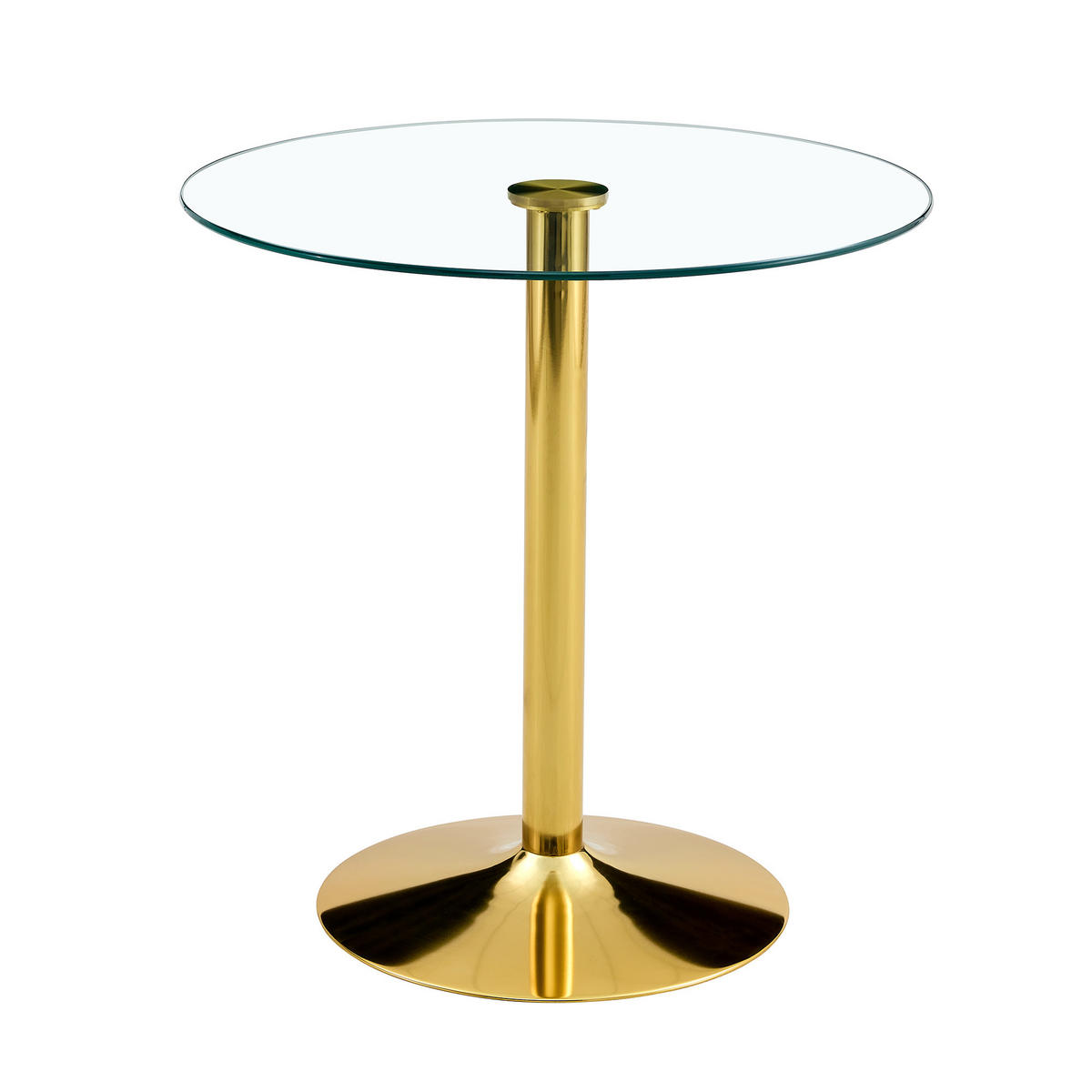 BARTISCH Transparent/Goldfarben 89/89/92 cm - Goldfarben, Holz (89/89/92cm) - PANGIVO