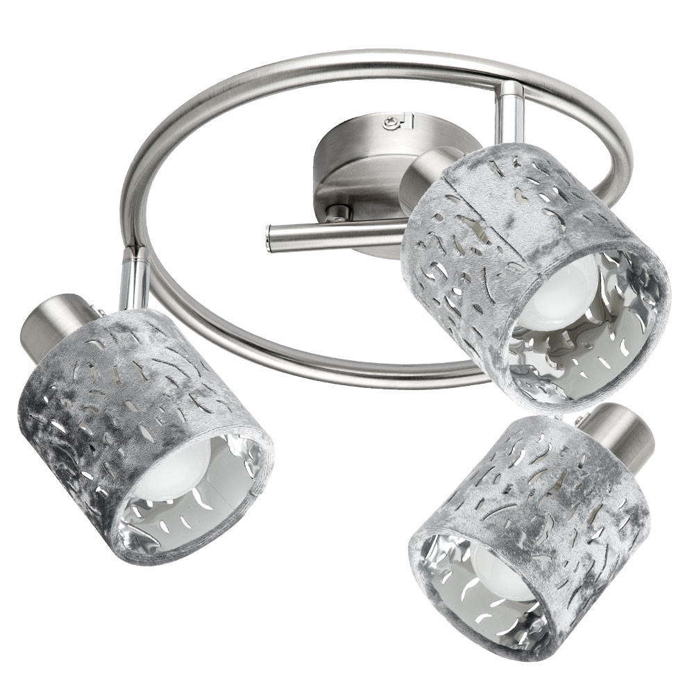 LED DECKENLEUCHTE Metall Silber gemustert - Silberfarben, Metall (25/25/15cm)