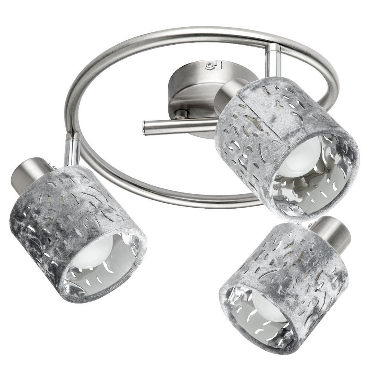 LED DECKENLEUCHTE Metall Silber gemustert - Silberfarben, Metall (25/25/15cm)