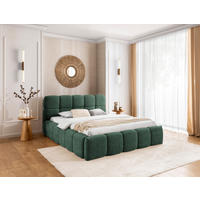 POLSTERBETT SOFIA Bettkasten Lattenrost 200x200 Flaschengrün - Smaragdgrün, Holz (200/200cm) - Furnistar