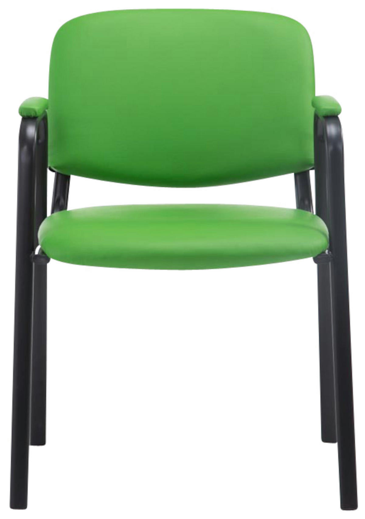 BESUCHERSTUHL 4er Set Lederlook grün - Grün, Textil/Metall (53/79/55cm) - CLP