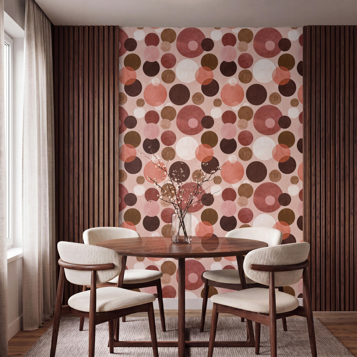 TAPETE - Kreise - Modern - Farbenfroh - 160x240 cm - Multicolor, Papier (160/240cm) - OnlyWow