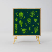 SIDEBOARD DESERT GREEN, Eichefarben, 57,5x42x75,5 cm, Goldfarbene Metallfüße - Eichefarben/Goldfarben, Holzwerkstoff/Metall (57.5/75.5/42cm) - SpaceRebels