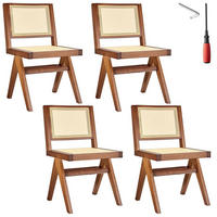 HOLZSTUHL 4er Set Lissy,48,5 x 53,5 x 83 cm, Belastbarkeit 120 kg,Eiche dunkel - Wildeiche, Holz (48.5/83/53.5cm) - tectake
