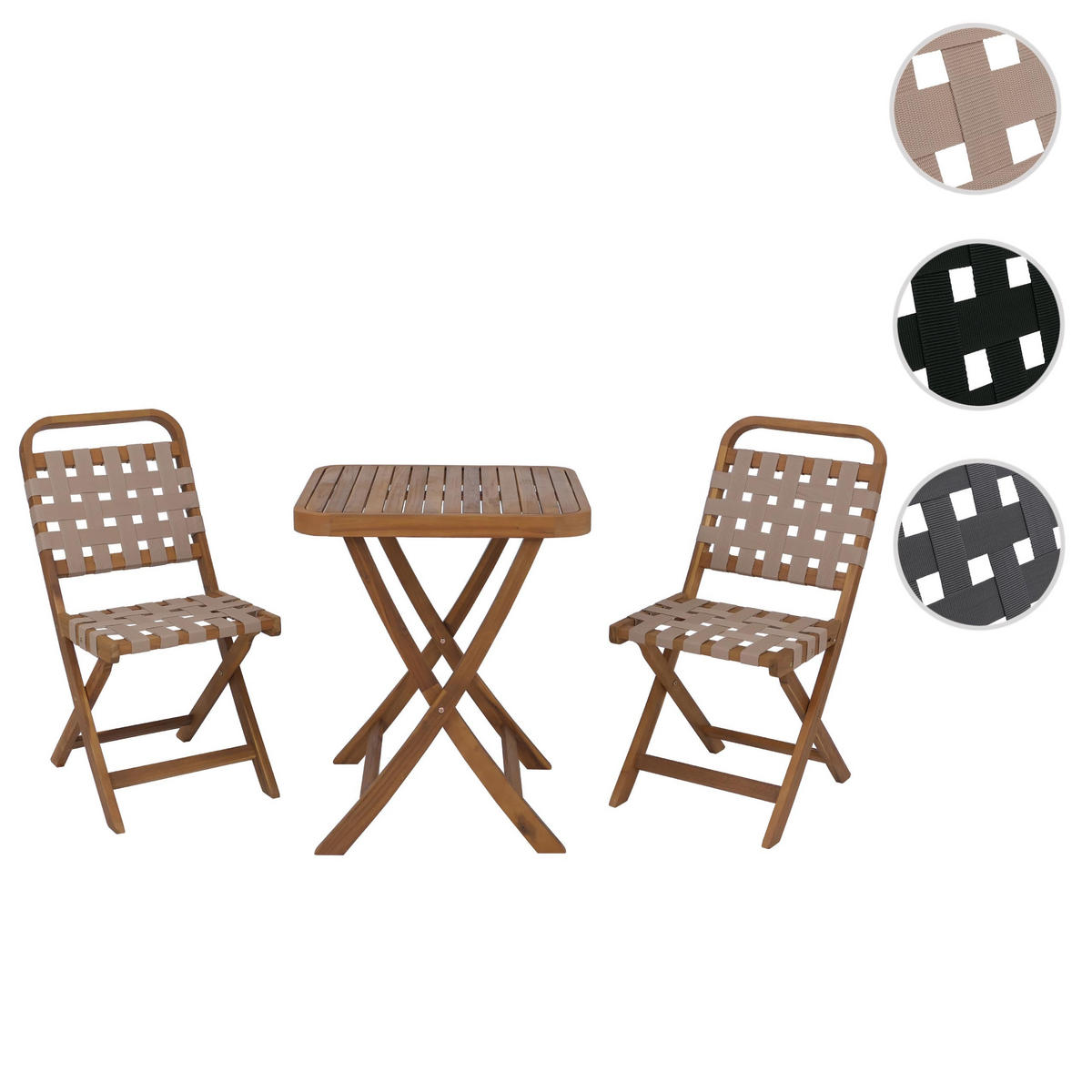 GARTEN-SET 2x Stuhl Natur-Creme - Creme, Holz - PROREGAL