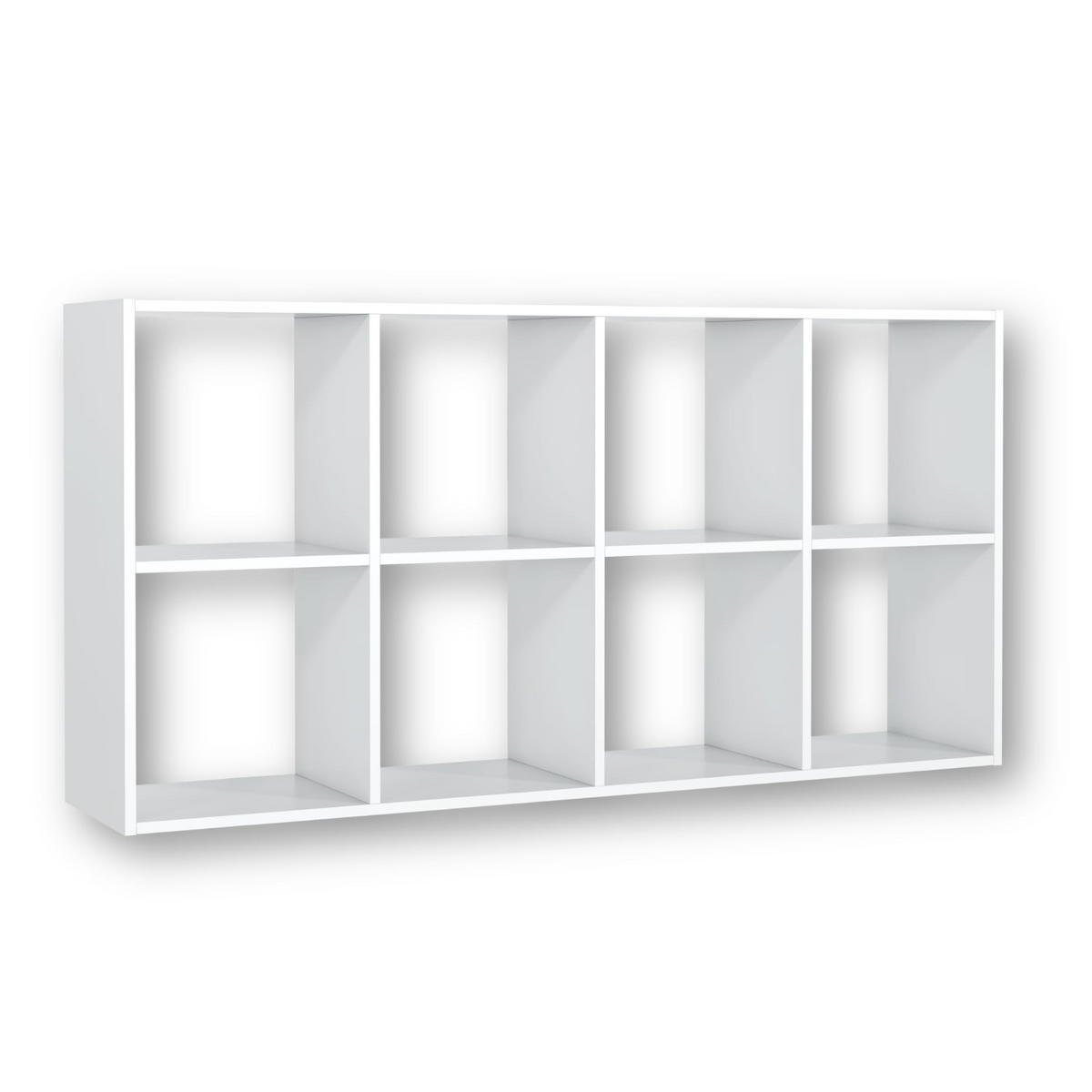 BÜCHERREGAL mit 8 Fächern 72 cm Weiß 72x30x142 cm - Weiß, Holzwerkstoff (72/142.5/30cm) - Mobelsta