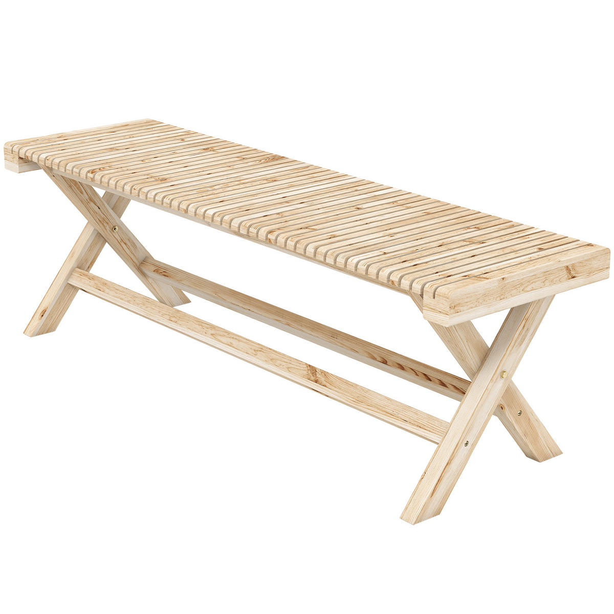 GARTENBANK DE-17793 140 cm breit mit Lattenrost & 240 kg Tragfähigkeit Natur - Naturfarben, Holz (140/43/40cm) - ComfortXL