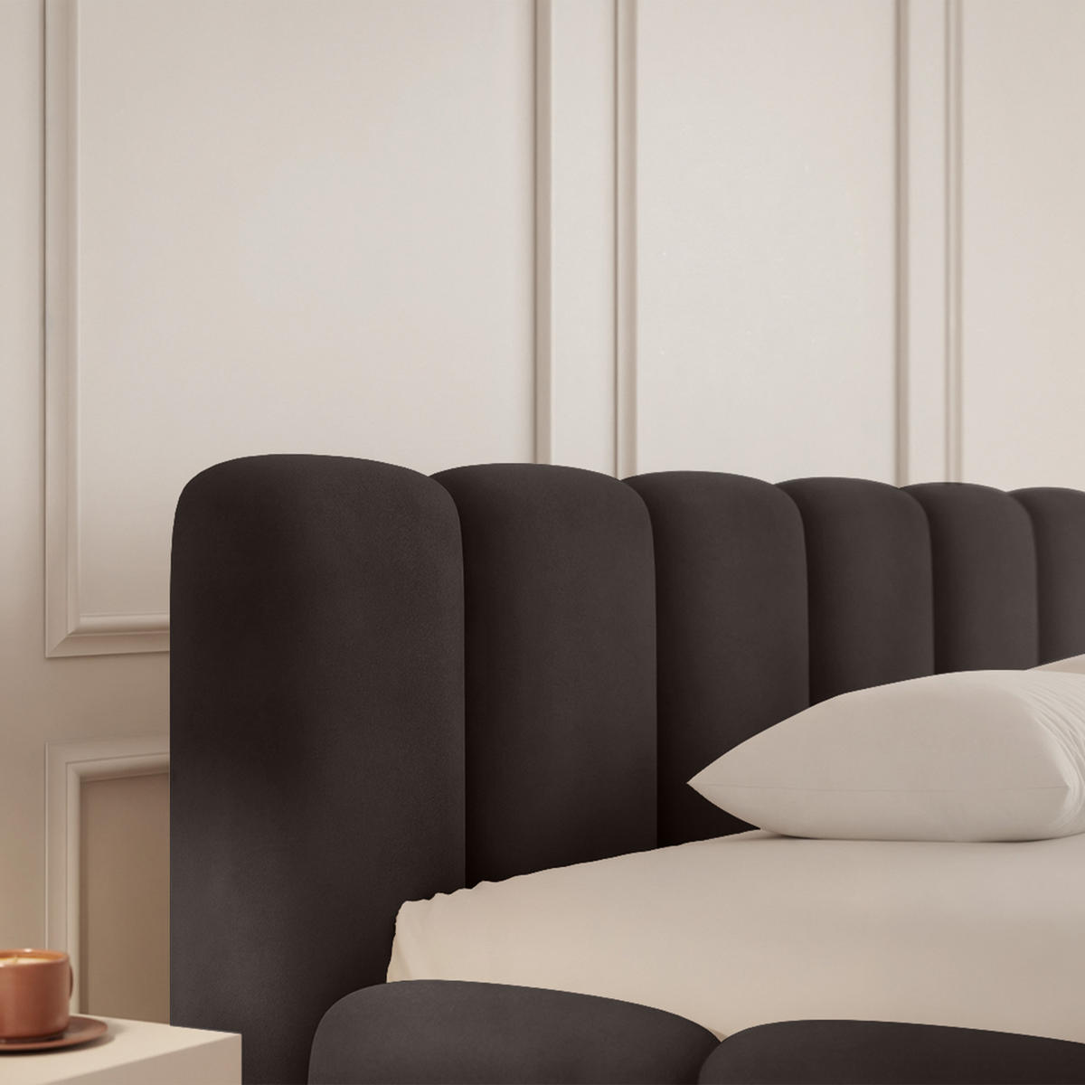 POLSTERBETT KILONIA 200x200 cm, Bronze - Dunkelbraun, Textil (200/200cm) - Fedve