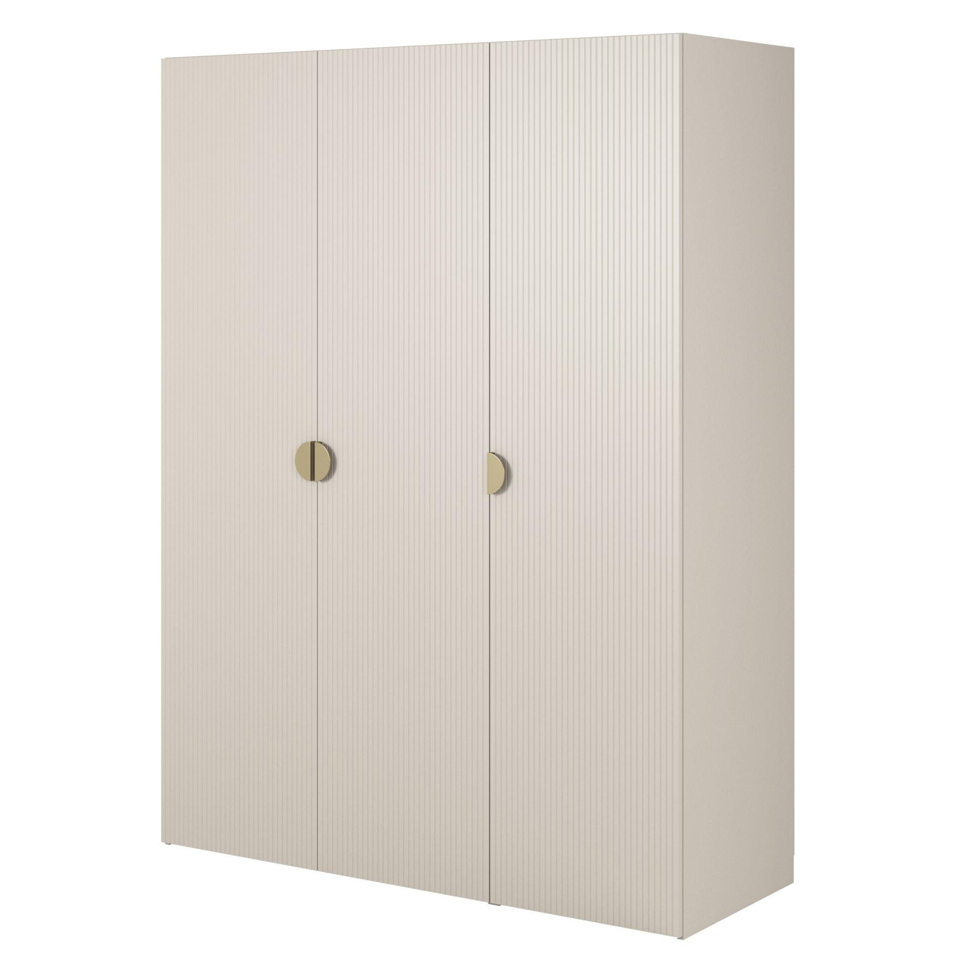 KLEIDERSCHRANK Moonir Greige 150 cm - Taupe/Goldfarben, Holzwerkstoff/Metall (150/200.5/57cm) - Selsey