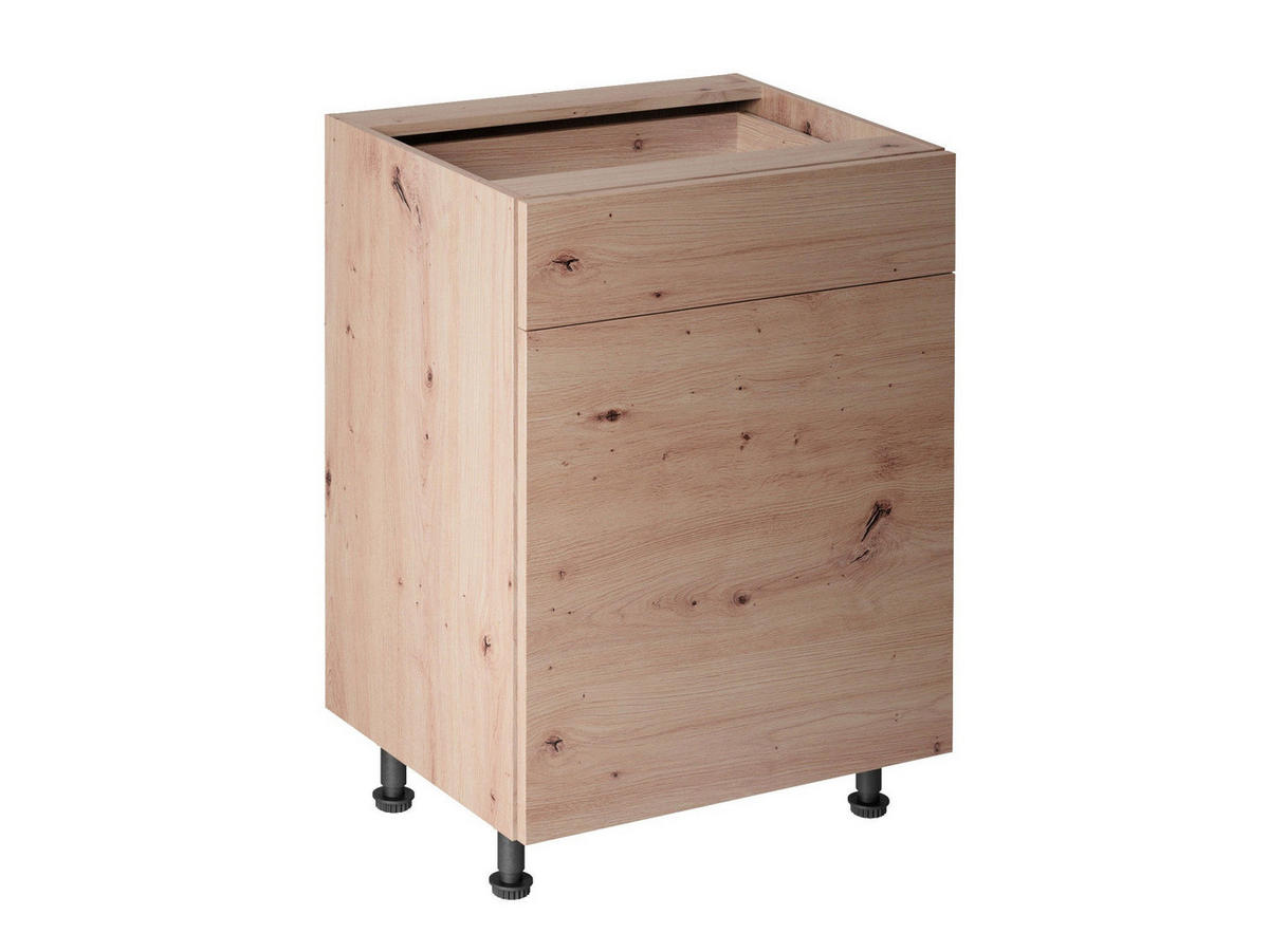UNTERSCHRANK 60 cm – Nexa D60S1 – Beige / Griff aus Metall - Beige, Holzwerkstoff (60/82/47cm) - ROYAL24_MARKT