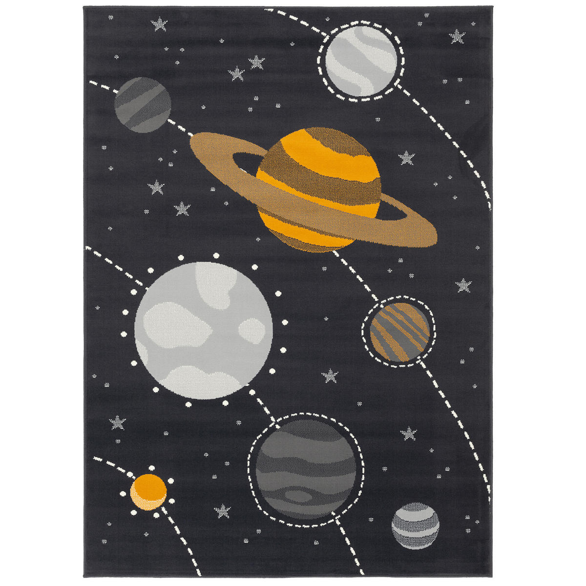 KINDERTEPPICH PASSION KIDS PLANETEN - Grau, Textil (80/150cm) - Pergamon