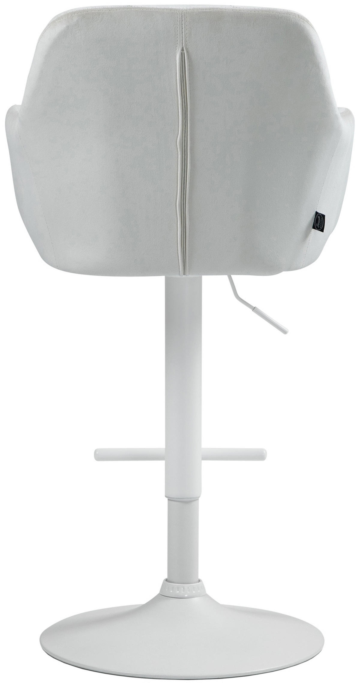 BARHOCKER Nardo Samt weiß creme - Naturfarben/Weiß, Textil/Metall (57/118/59cm) - TPFLiving