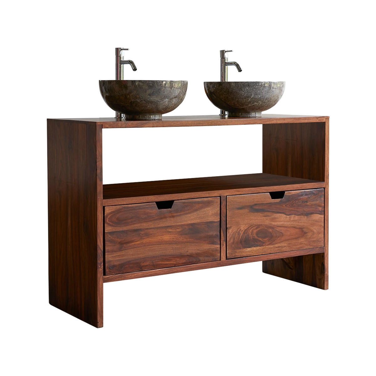 WASCHTISCHUNTERSCHRANK Kwarto Braun aus Palisander - Braun, Holz (110/75/45cm) - Tikamoon