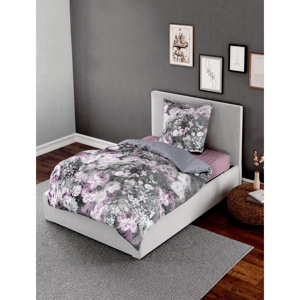 Thumbnail - Bierbaum Bettwäsche, Weiß, Textil, Floral, Rechteckig, 155x220 cm, Oeko-Tex® Standard 100, Schlaftextilien, Bettwäsche, ...