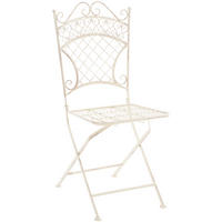 GARTENKLAPPSTUHL Metall Antik-Creme - Creme, Metall (42/94/40cm) - CLP