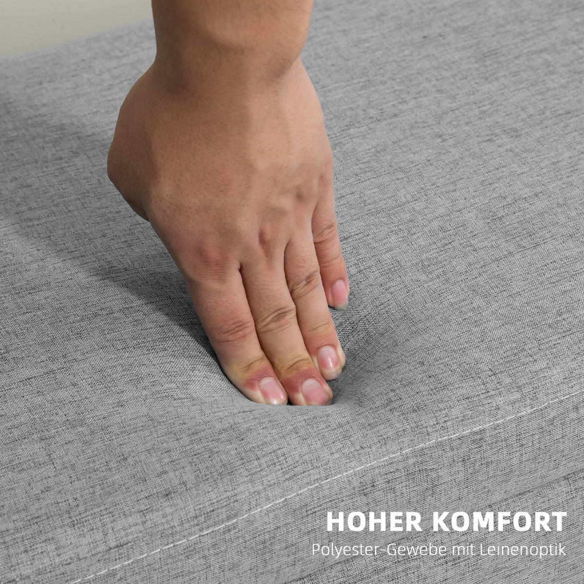 SITZBANK Polsterbank mit Stauraum scandinavia Truhenbank Polyester Holz Grau - Grau, Kunststoff (39/45/110cm) - HOMCOM