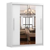 SCHIEBETÜRENSCHRANK - NICO 01 Weiß - Weiß, Holzwerkstoff/Metall (204/218/58cm) - Möblo
