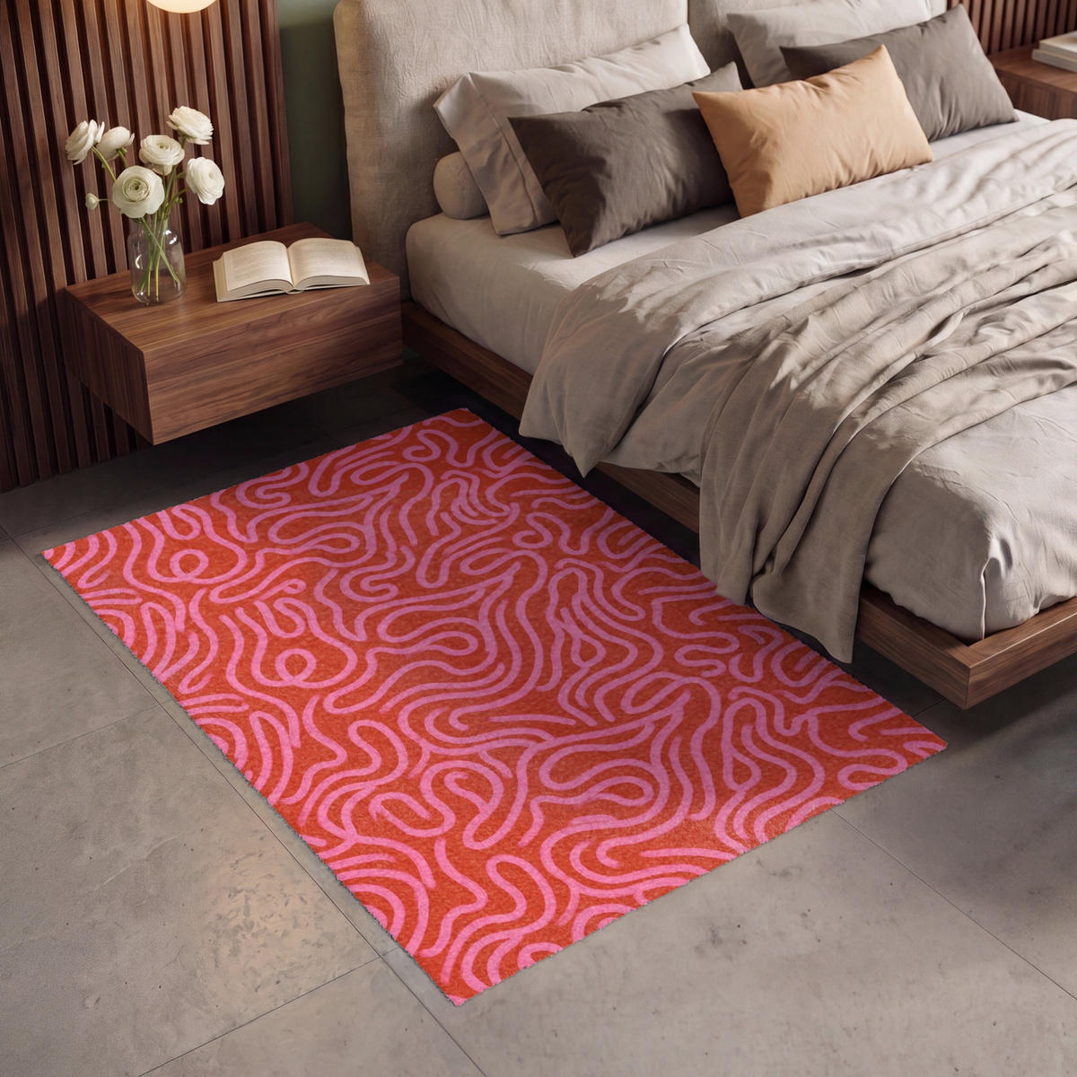 KOBERCE - Ružová - 120x180 cm - červená, textil/plast (120/0.4cm) - OnlyWow