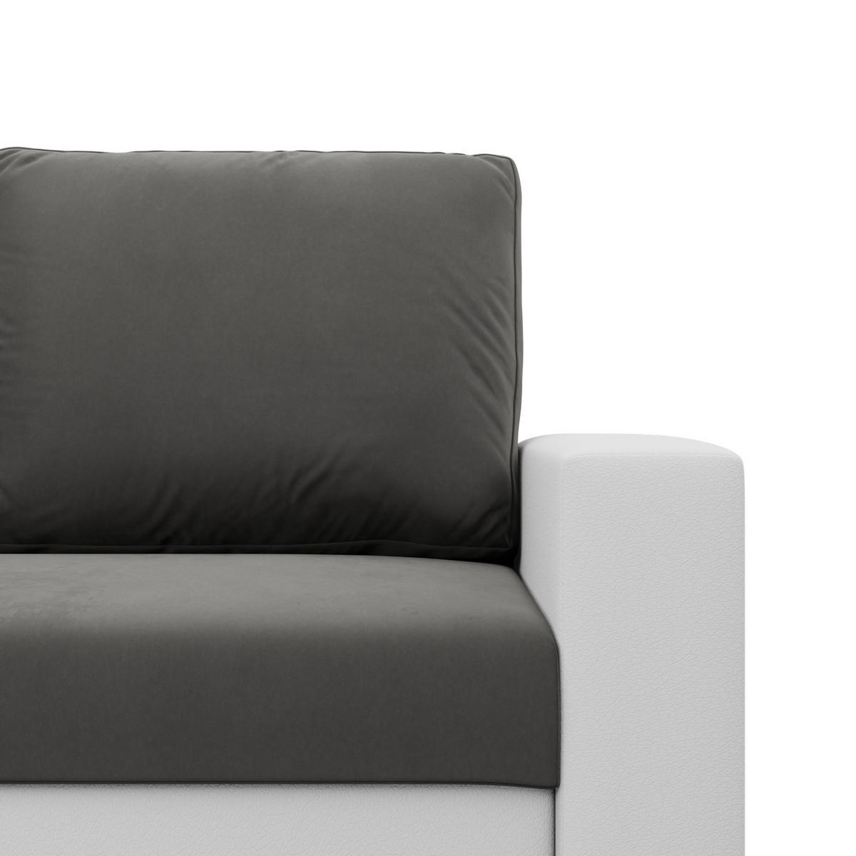 SOFA 2-SITZER MIT SCHLAFFUNKTION LUNA, Dunkelgrau + Grau - Dunkelgrau/Hellgrau, Textil (148/90/87cm)