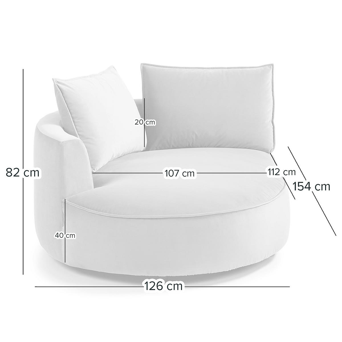 OTTOMANE - modular - Creme/Schwarz, Kunststoff/Textil (126/82/154cm) - home24