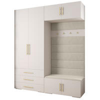 GARDEROBEN-SET 236,7/200/47 - Goldfarben/Weiß, Holz/Kunststoff (200/236.7/47cm) - Abiks Möbel