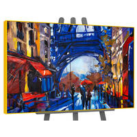 GEMÄLDE Straßen von Paris Schattenfugenrahmen Gelb 140x100 cm - Gelb, Holz (140/100cm) - YS-art gallery