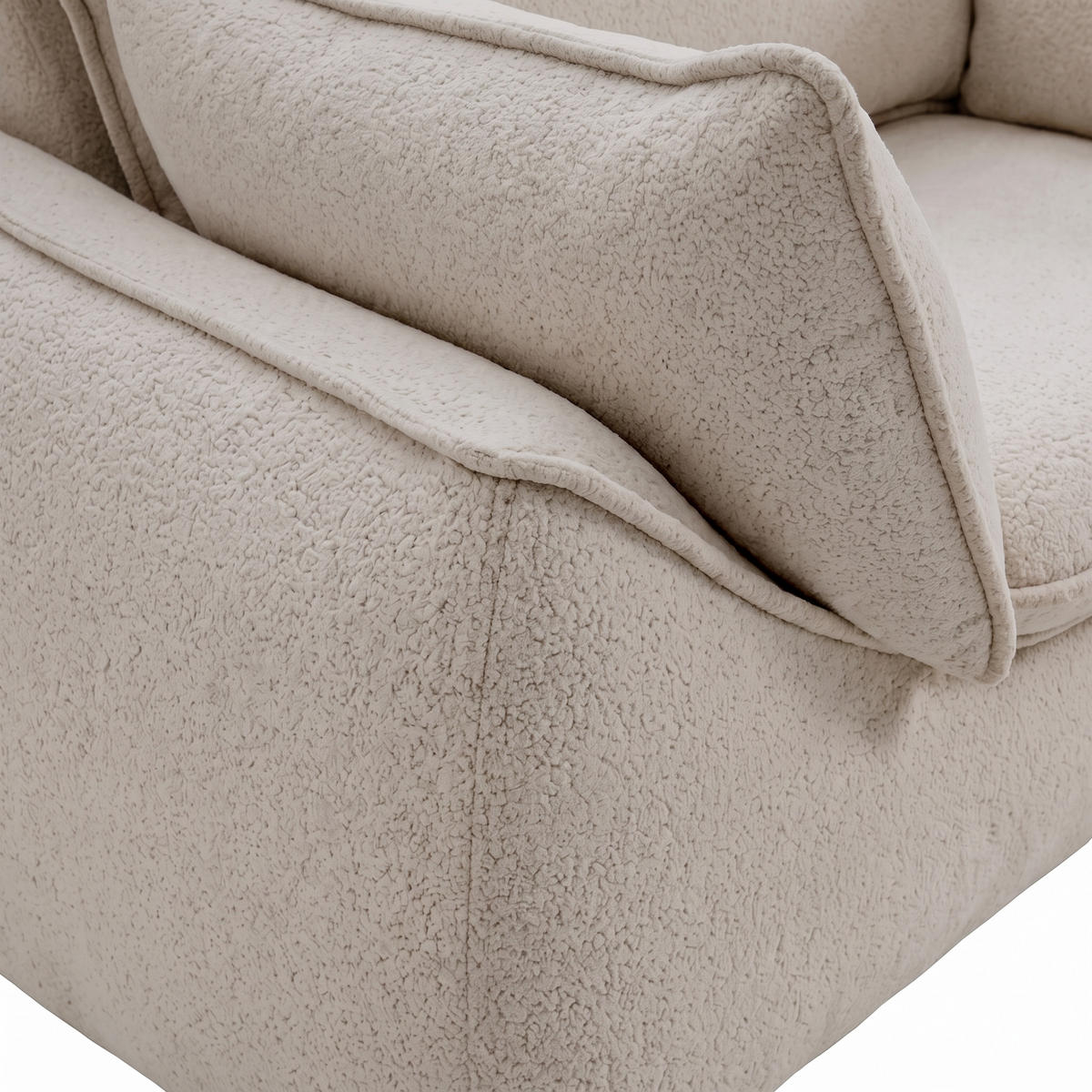 SESSEL MELANI Velours Beige - Chromfarben/Beige, Holz/Textil (140/90/85cm) - Muffo