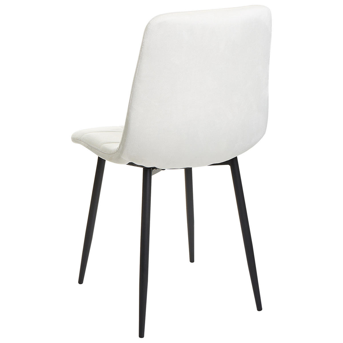 ÉTKEZŐSZÉK 4 darabos Szett Bársony Törtfehér Powell - fekete/fehér, textil (45/88/62cm) - Beliani