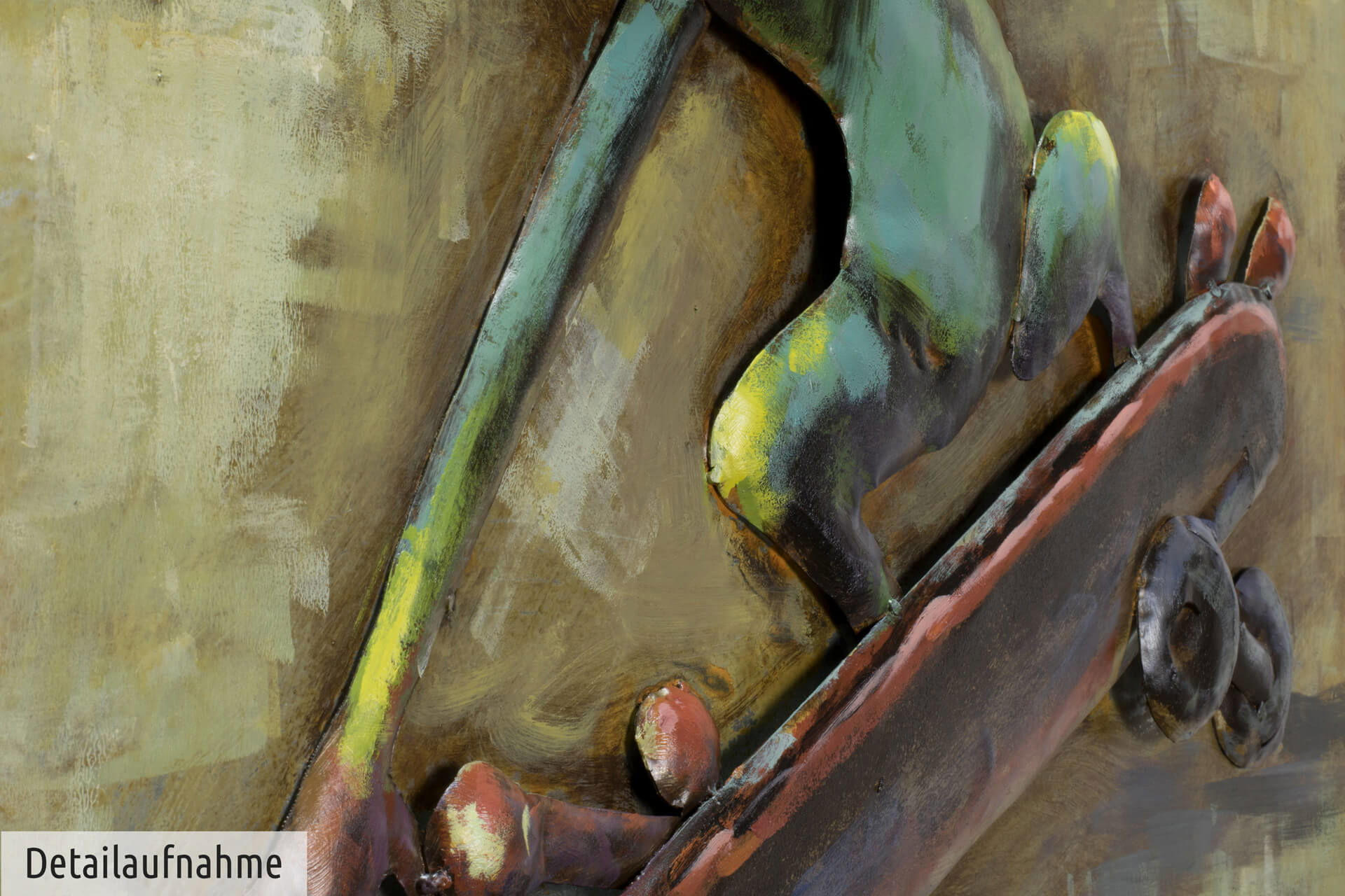 Thumbnail - Kunstloft Metallbild, Grün, Beige, Metall, 4.6x80 cm, Bilder und Zubehör, Wandbilder, Metallbilder