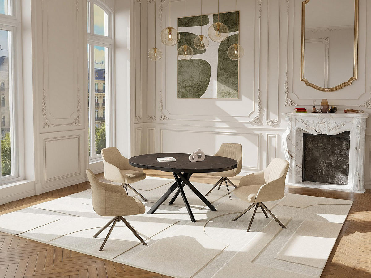 AUSZIEHBARER Tisch - 4 , 6 -Sitzer - MDF - grau, braun - FEROLA - Grau, Holz (120/160/76cm) - Vente-Unique