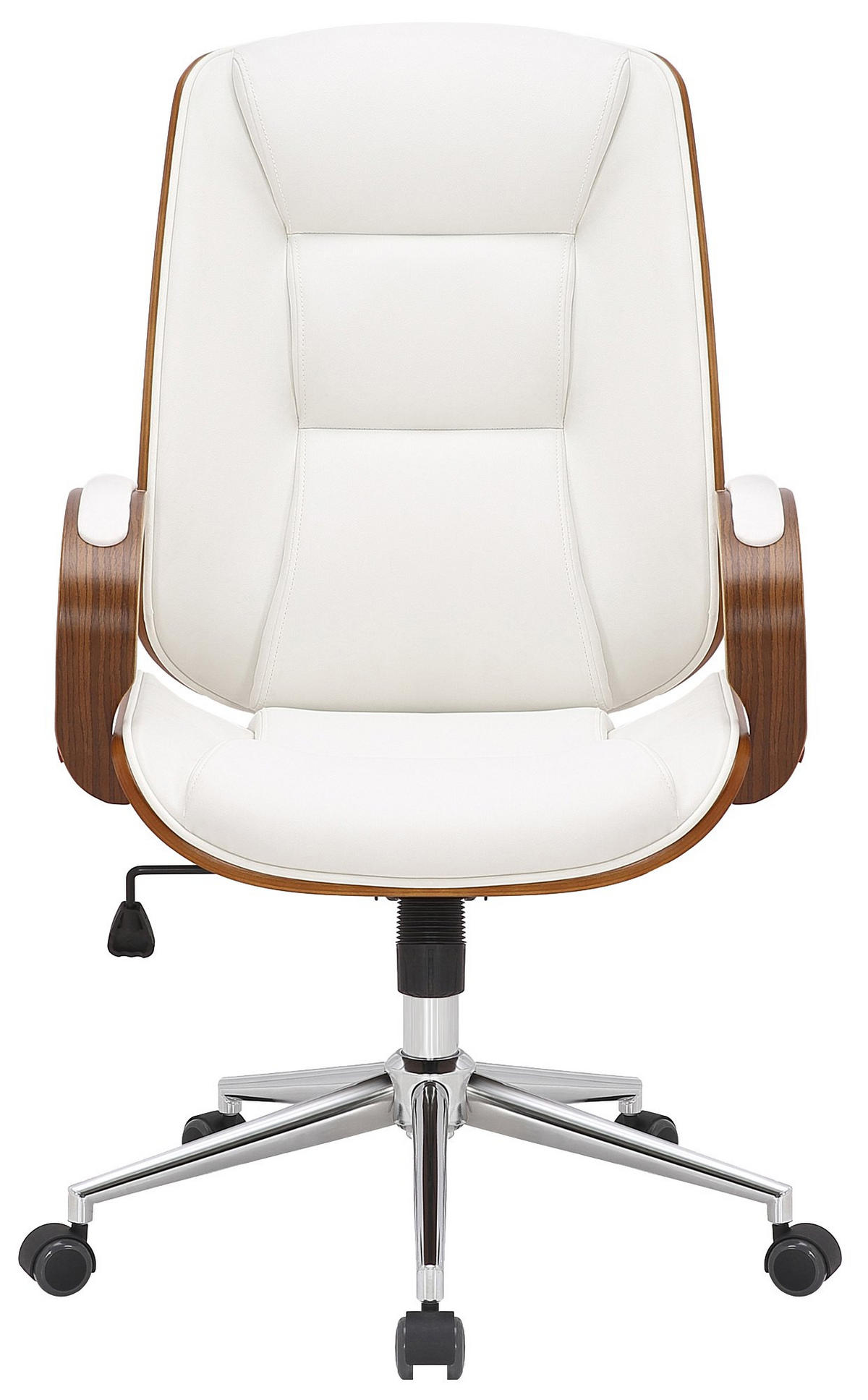 DREHSTUHL Lederlook walnuss/weiß - Walnussfarben/Weiß, Textil/Metall (60/102/68cm) - CLP