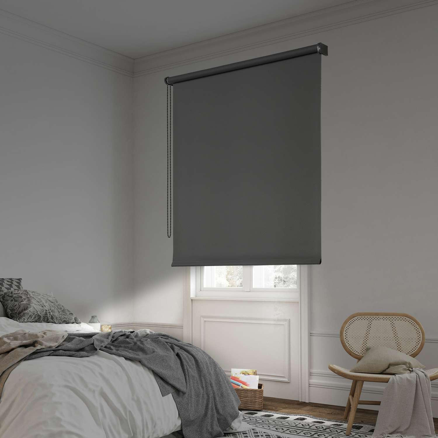 VERDUNKELUNGSROLLO Dunkelgrau 140x250 cm - Grau, Kunststoff (140/250cm) - STORESDECO