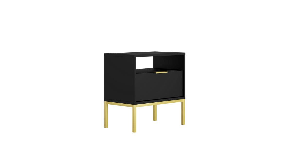 NACHTSCHRANK Austin 33/56,4/55 cm - Schwarz, Holzwerkstoff (33/56/55cm) - Kocot Kids