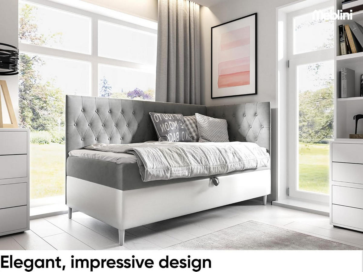 KINDERBETT FLIPPO 3 - Weiß/Grau, Holzwerkstoff (106/208cm) - Meblini