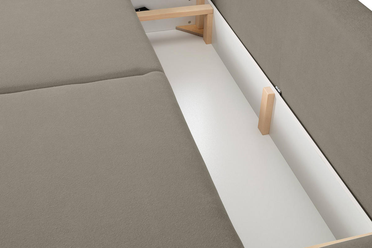 SOFA Hallora - Warmes Grau (Melody 03) - Graubraun, Holzwerkstoff (240/88/108cm) - Möblo