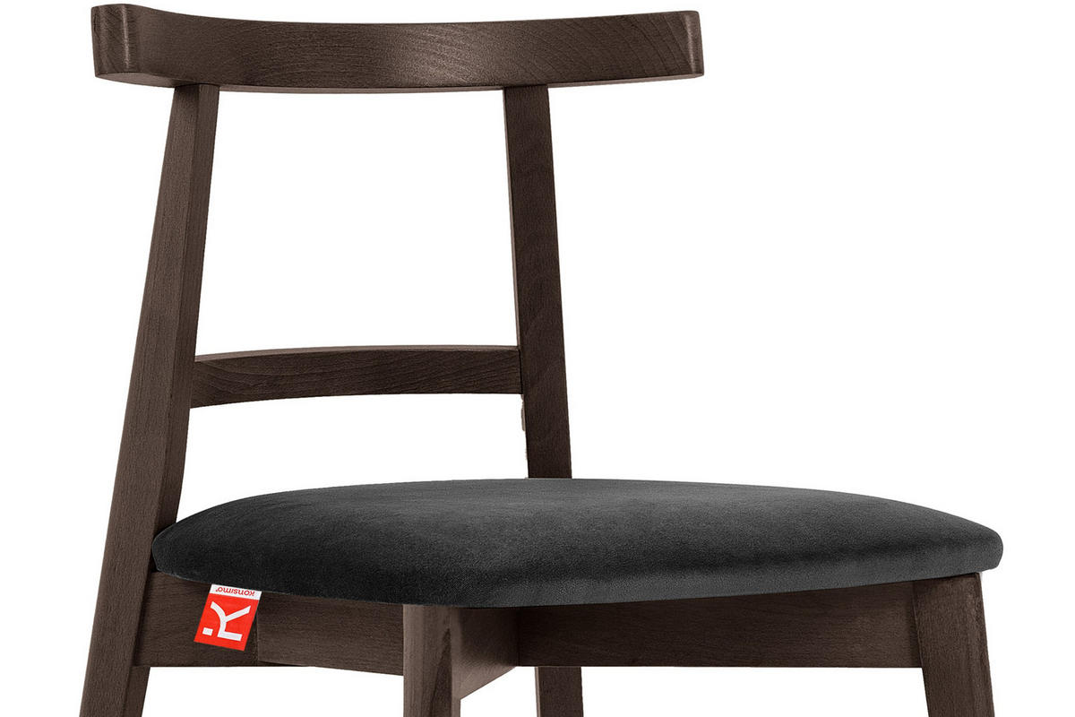 ESSTISCHSTÜHLE LILIO 2 St Vintage, Graphit / dunkelbraun - Dunkelgrau/Dunkelbraun, Holz/Textil (47/76/45cm) - KONSIMO®