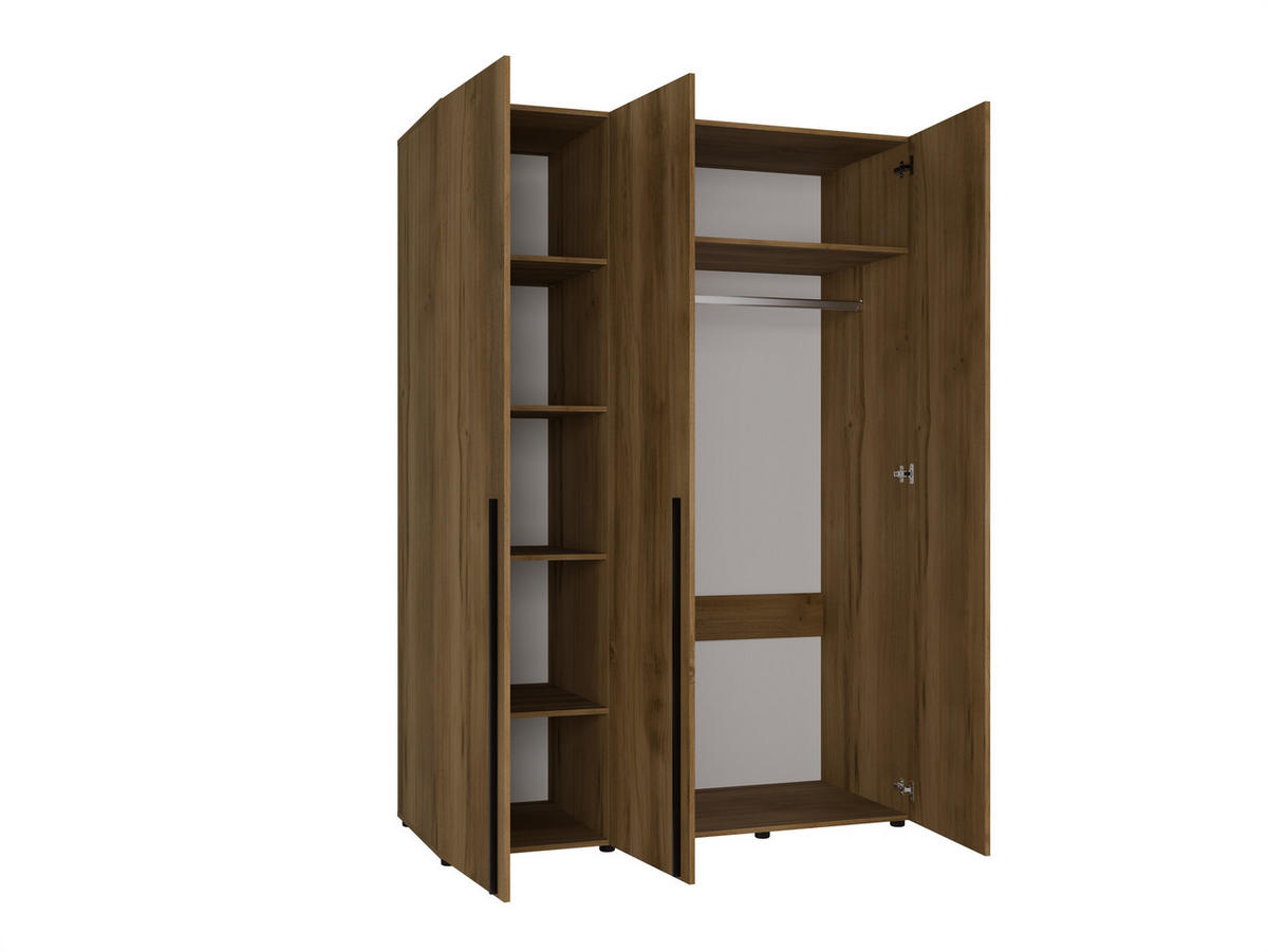 DREHTÜRENSCHRANK Arni Eiche Gold Barock - 150x206x60 cm - Eiche Artisan, Holzwerkstoff (150/206/60cm) - Ravio