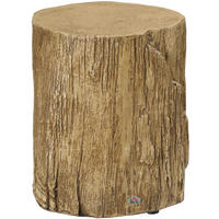 BEISTELLTISCH aus Beton 37x37x43 cm Naturholz mit verstellbaren Füßen, wasserfester Oberfläche in Baumstumpf-Optik - Naturfarben, Stein (37/37/43cm) - Modfu