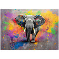 FOTOTAPETE Kinderzimmer Elefant Tiere 400x280 - Multicolor, Papier (400/280cm) - Wallarena
