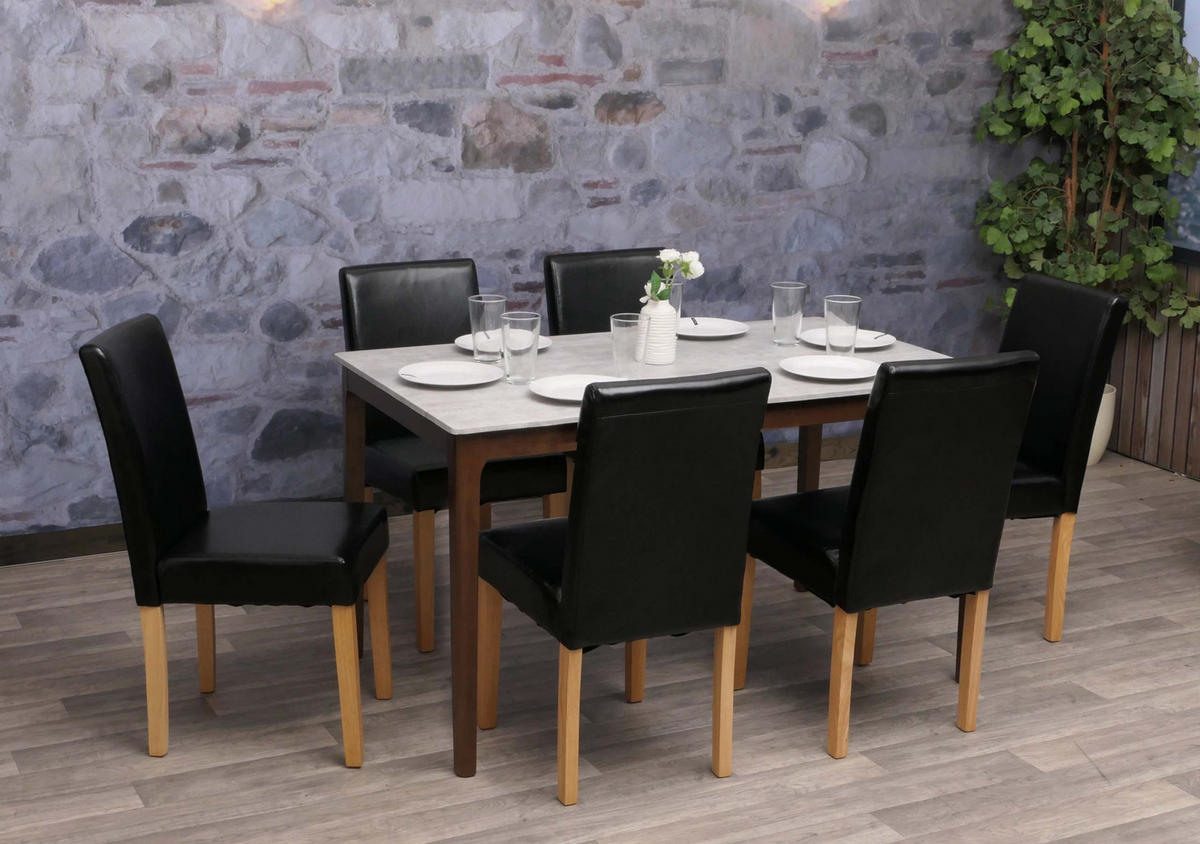 ESSZIMMERSTUHL Hochglanz Schwarz 6er-Set - Schwarz Hochglanz, Textil (43/90/56cm) - MCW