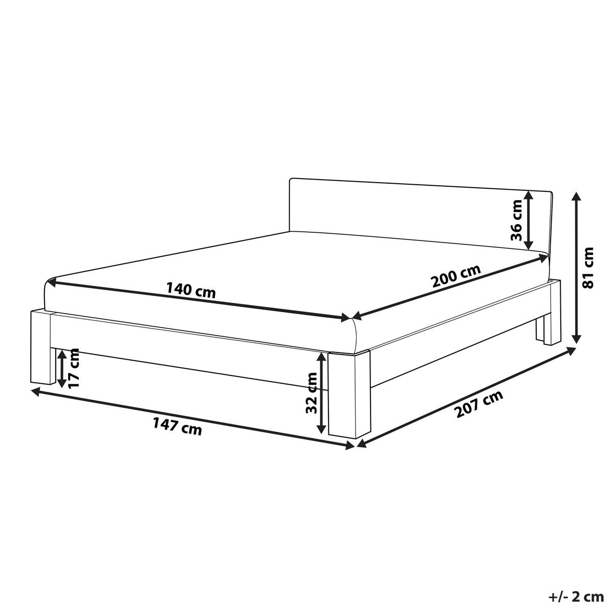 BETT mit Lattenrost 140x200 cm Weiß Royan - Weiß, Holz (140/200cm) - Beliani