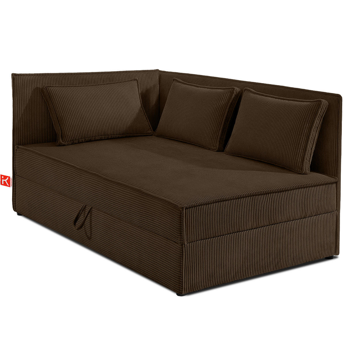 JUGENDBETT ROTI Einzelbett mit Bettkasten, 90x200cm, Bett mit Bonellmatratze, mit Rückenlehne - Dunkelbraun/Schwarz, Holz/Holzwerkstoff (92/200cm) - KONSIMO®