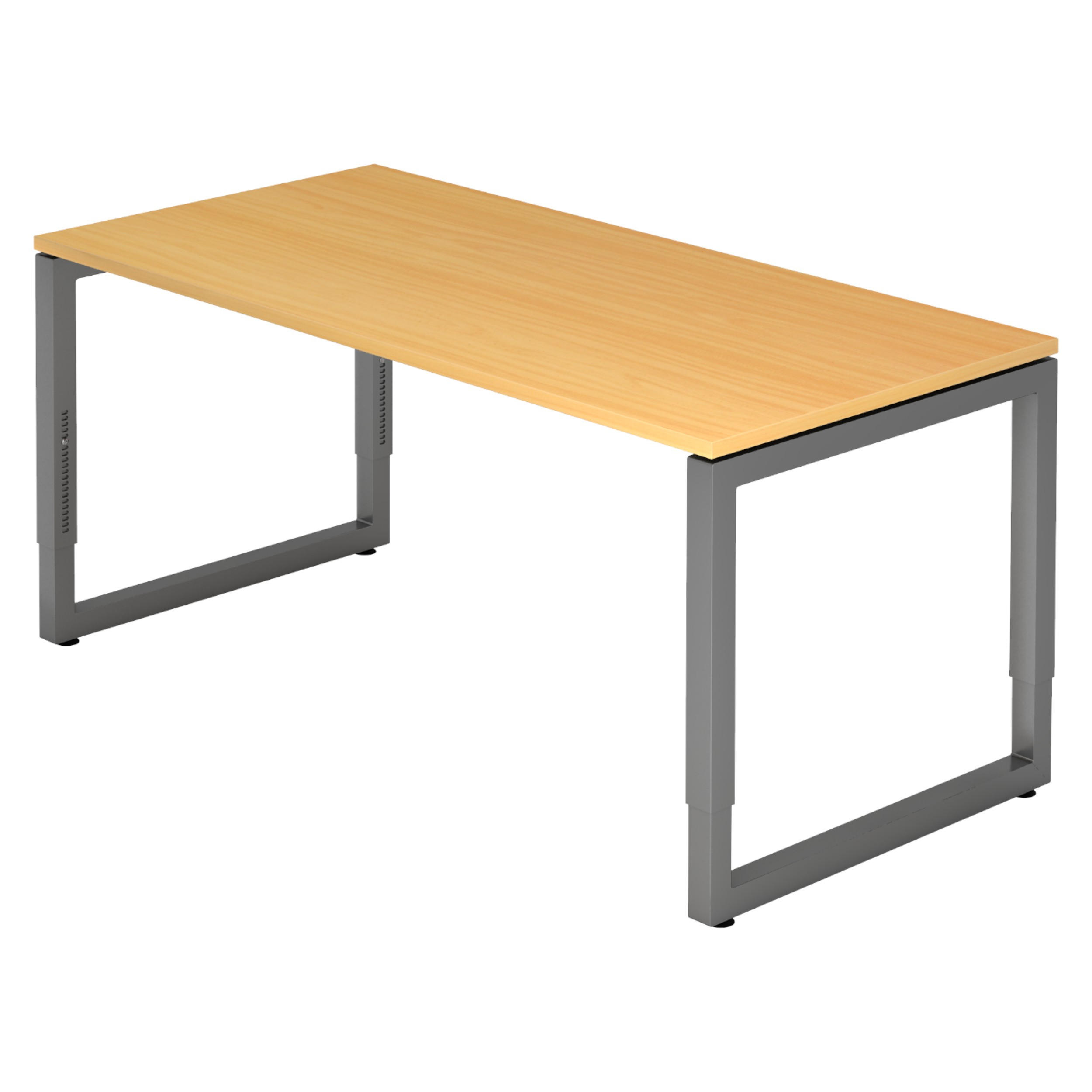SCHREIBTISCH Serie-R 80/160/74 cm in Buchefarben/Graphitfarben - Buchefarben/Graphitfarben, Holzwerkstoff (80/160/74cm) - bümö