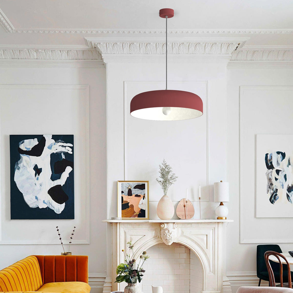 HÄNGELEUCHTE - Samtahornfarben, Metall (40/40/10cm) - Lumicom