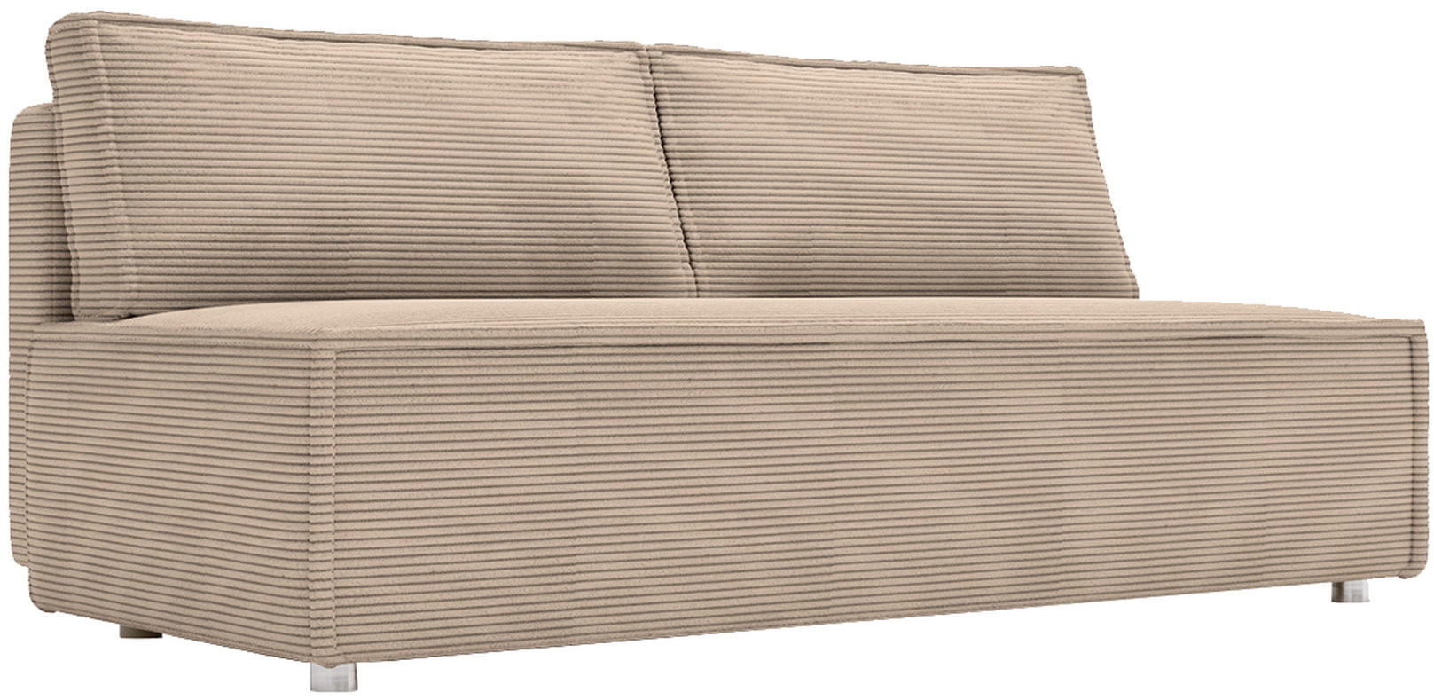 SCHLAFSOFA Diana mit Bettkasten, Beige 200/89/100 cm - Edelstahlfarben/Beige, Textil/Metall (200/89/100cm) - WFL GROUP