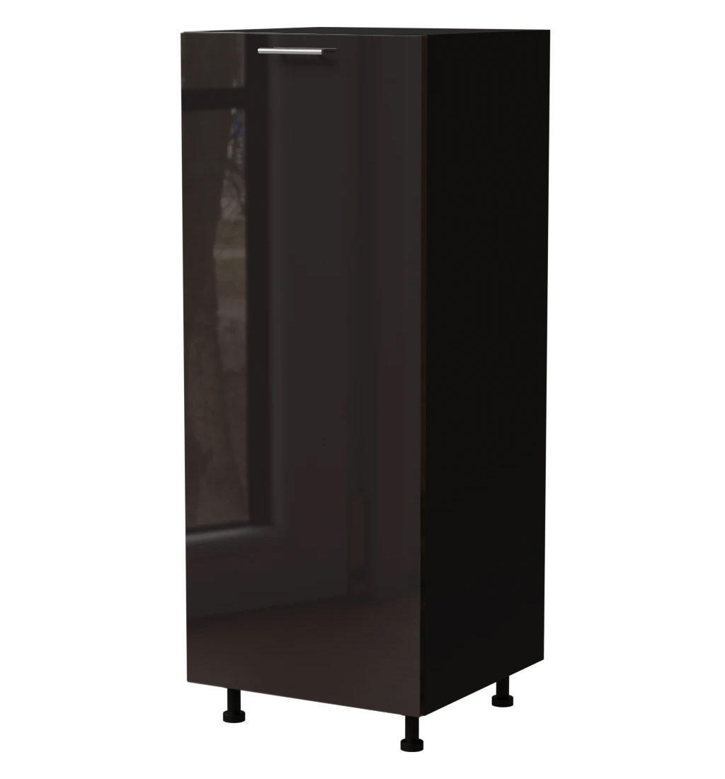 VORRATSSCHRANK Essen Schwarz Hochglanz / Schwarz Matt 60 / 59 / 154cm - Schwarz Hochglanz/Schwarz, Holz/Holzwerkstoff (60/154/59cm) - Feldmann-Wohnen