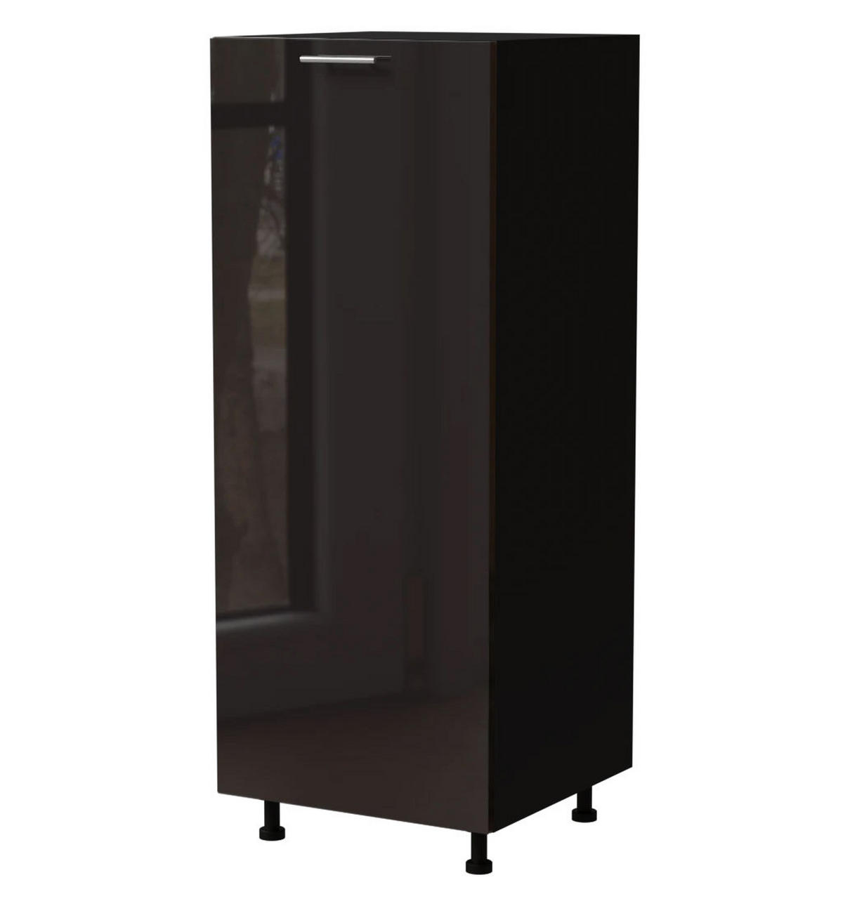 VORRATSSCHRANK Essen Schwarz Hochglanz / Schwarz Matt 60 / 59 / 154cm - Schwarz Hochglanz/Schwarz, Holz/Holzwerkstoff (60/154/59cm) - Feldmann-Wohnen