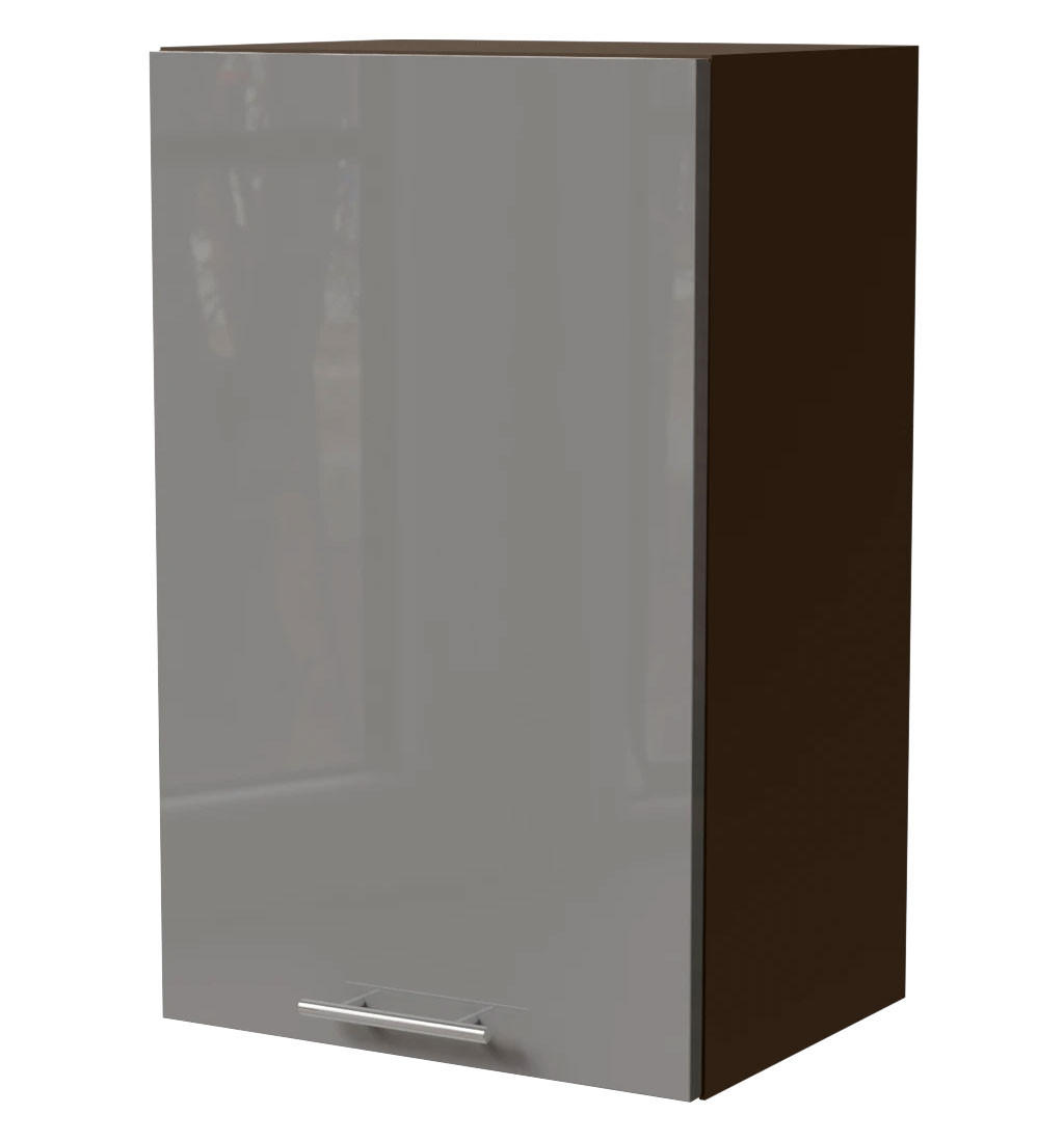 KÜCHENHÄNGESCHRANK Essen W2/45 Grau Hochglanz / Lava Matt 45 / 32,5 / 72cm - Dunkelgrau/Grau, Holz/Holzwerkstoff (45/72/32.5cm) - Feldmann-Wohnen