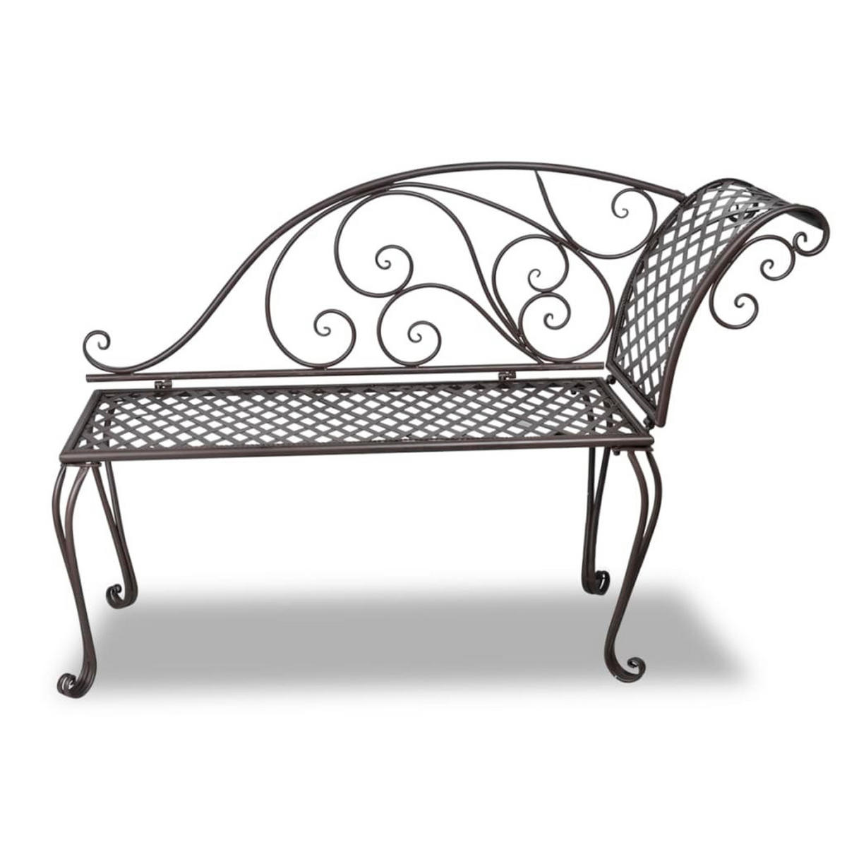 GARTEN-CHAISELONGUE 128 cm Stahl Antik Braun - Braun, Metall (46/88/128cm) - furnicato
