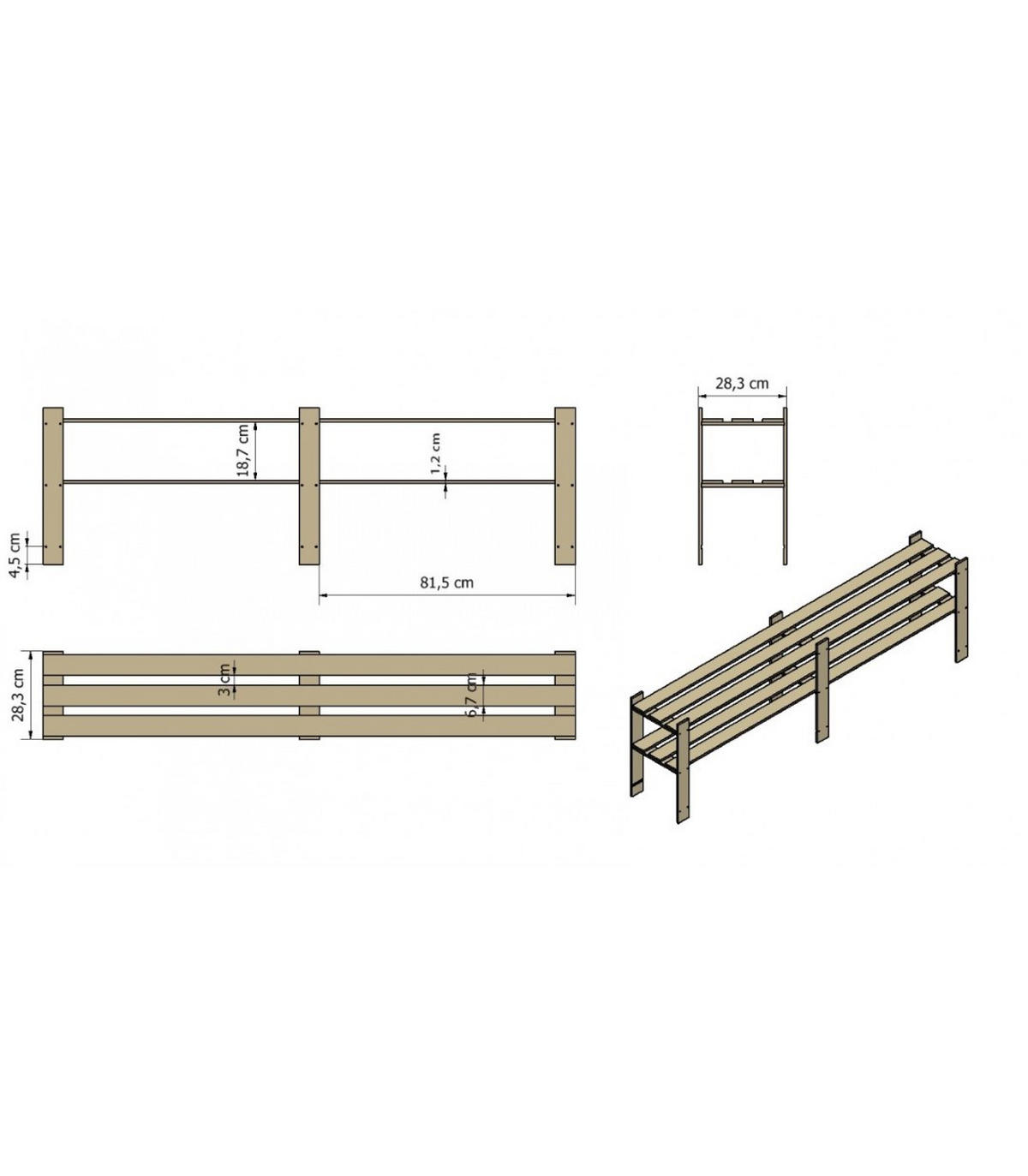 HOLZREGAL PINEPEAK 50x170x28cm 2 Fachboden 1,2cm dickes Kiefernholz Grau - Grau, Holz (170/50/28cm) - PROREGAL